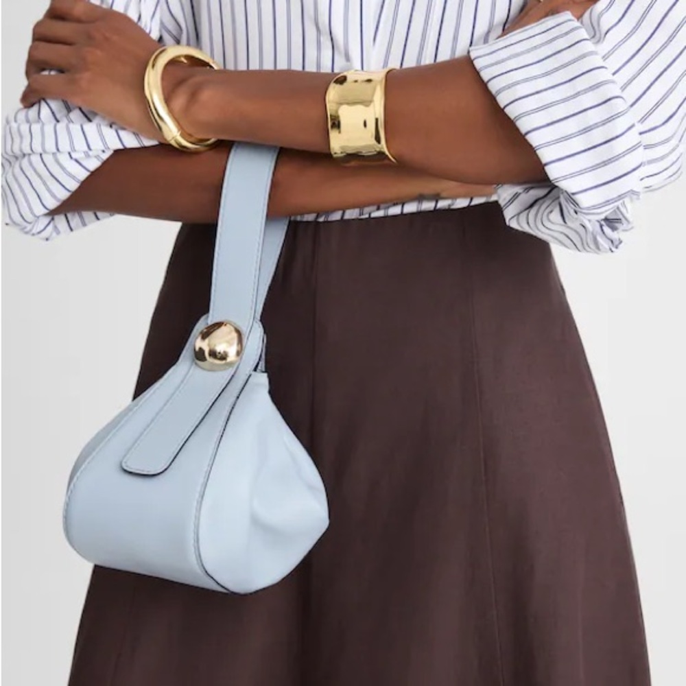 Madewell The Sculpted Metal Wristlet Bag